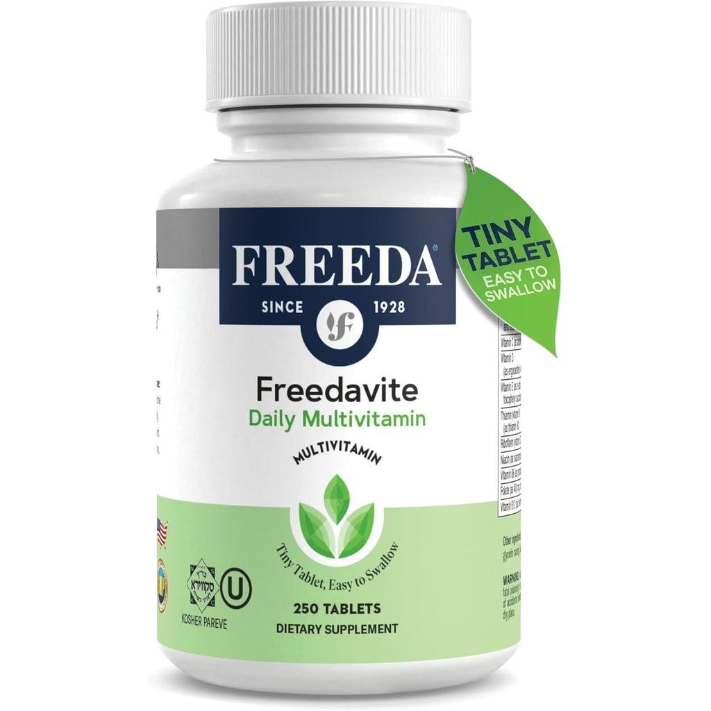 Freedavite Tiny Tablet - Multivitamin Moderate for Men and Women - Pure Vitamin A, C, D, E, B1, B2, 