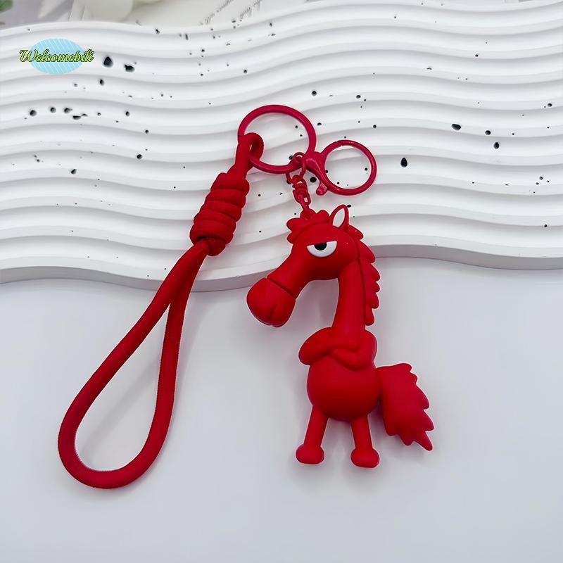 [WLB-t] มาสคอตปีม้าสีดําสุดเท่พวงกุญแจเครื่องประดับของขวัญอุปกรณ์เสริมใหม่