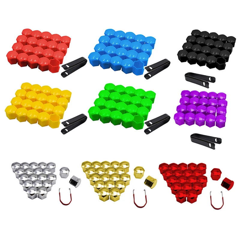 20Pcs Car Wheel Nut Caps Protection Covers Caps Anti-Rust Auto Hub Screw Cover 17/19/21mm Car Tyre N