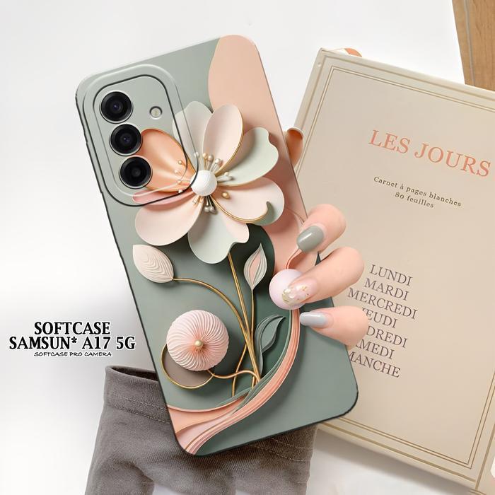 เคส HP ล่าสุด Samsun* A17 5G 2025 - เคสดอกไม้แฟชั่น - Samsun* A17 5G Casing - ซิลิโคนกล้อง Pro - Sam