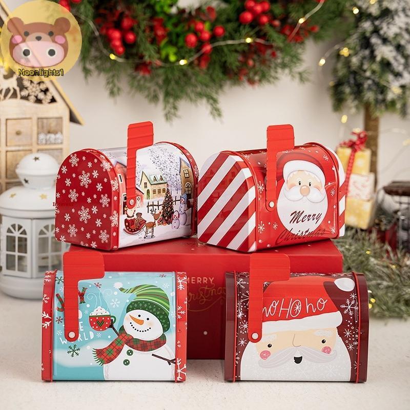 Moonlights1 1 ชิ้นคริสต์มาส Multi-Functional ของขวัญกล่องกล่องขนม Keepsake กล่องใหม่ตกแต่งคริสต์มาสโ