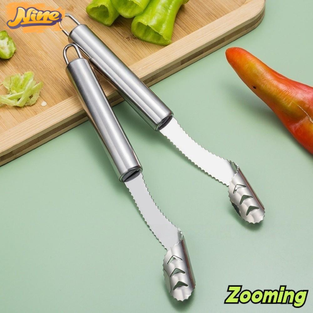ZOOMING Jalapeno Corer Remover, สแตนเลสหยัก Slice Pepper Corer Remover, ความพยายาม Deseeding ผักการป