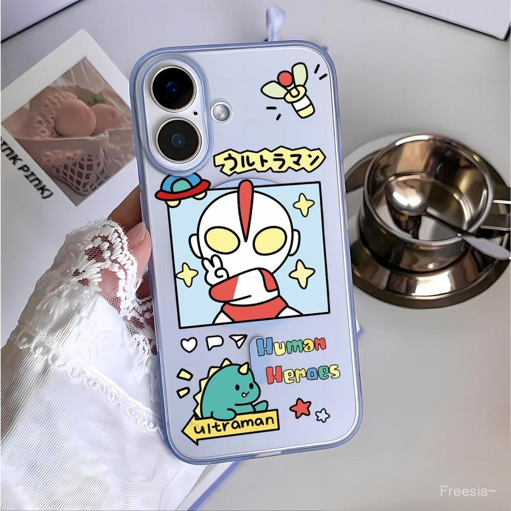 เคสโทรศัพท์กันกระแทกแบบนุ่ม สีใส แม่เหล็กดูด ลายการ์ตูนอุลตร้าแมน สําหรับ iPhone 15 14 11 17 12 13 16 Pro Max 13 PRO 15 PLUS 14 PROMAX 17Air IUWC