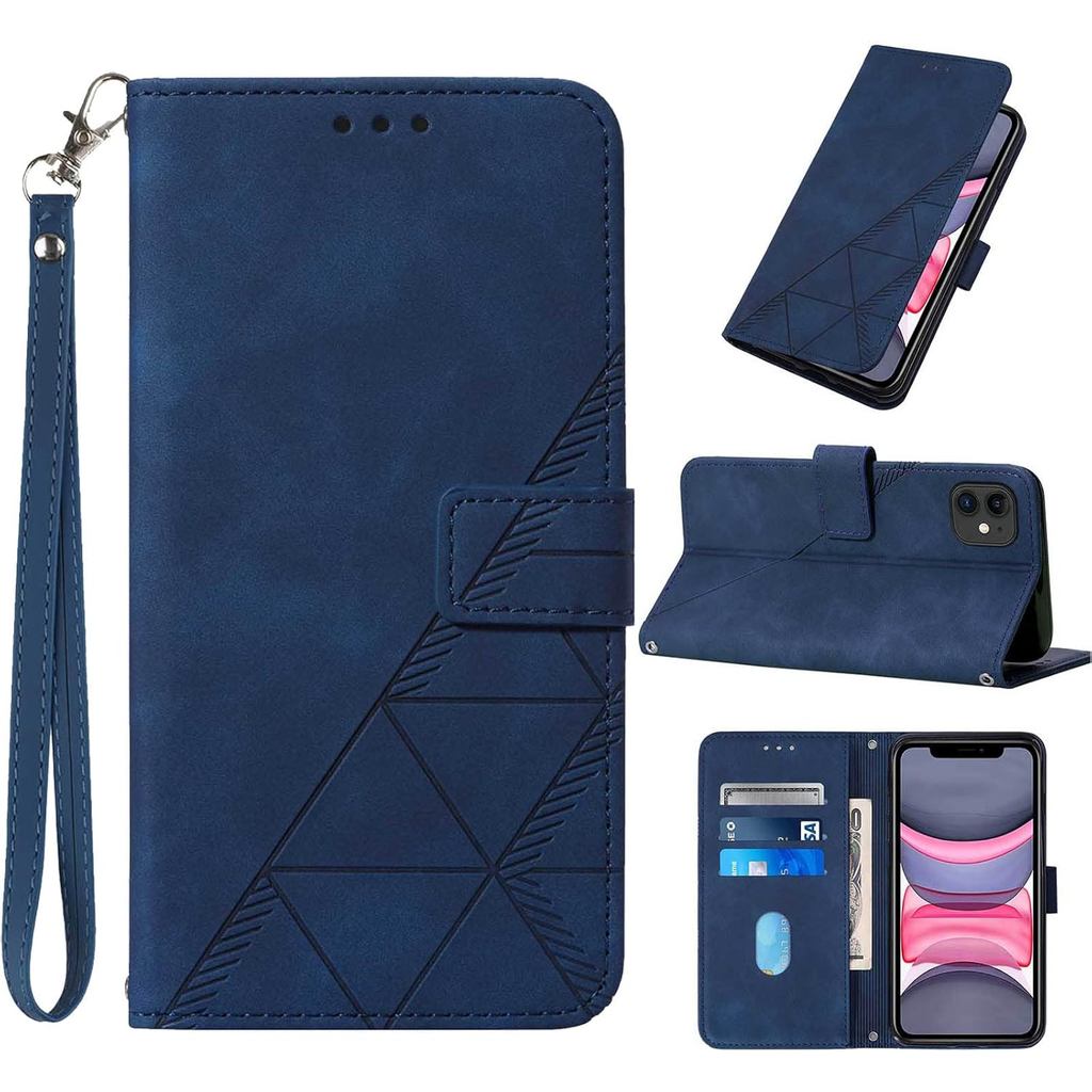 สําหรับ ไอโฟน 11 กรณีกระเป๋าสตางค์, ช่องใส่การ์ด, สายรัดข้อมือ, ทีพียู ภายในป้องกัน, ขาตั้งหนัง ปู่ 