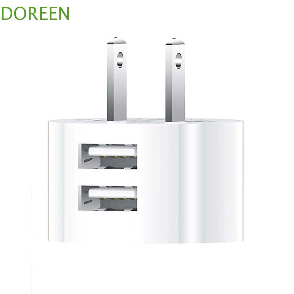 DOREEN Dual Usb Round Charger Charger Adapter 5V 2.1A EU US Mini Adapter Universal Dual USB Wall Cha