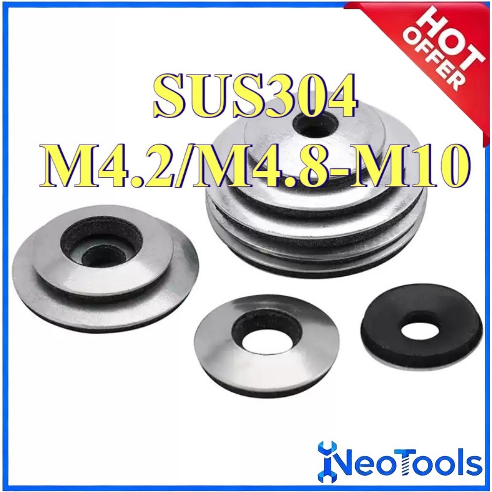 304 ปะเก็นคอมโพสิตสแตนเลส, ปะเก็นปิดผนึกกันน้ํา, สกรูแตะตัวเองเจาะยางหาง EDPM ปะเก็น M4.2M4.8/M5.5/M