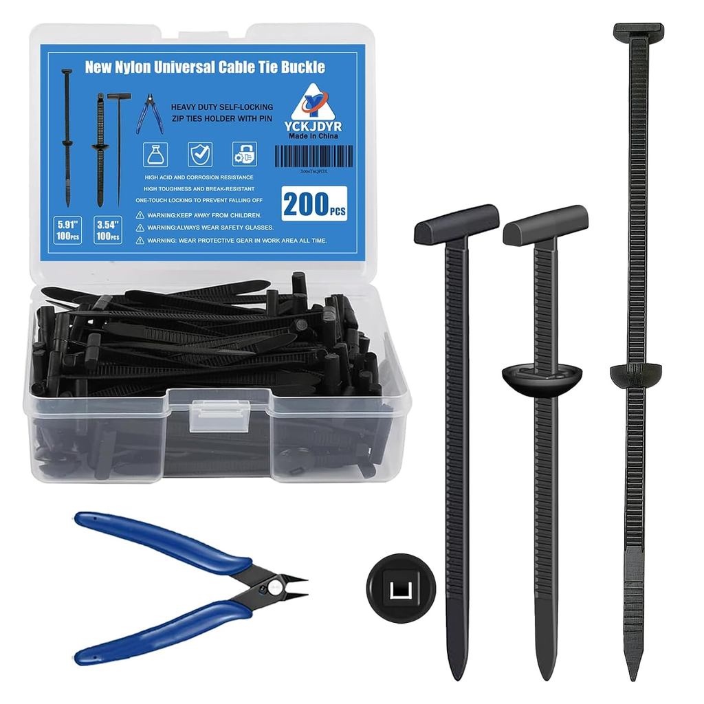 200pcs New Upgrade Nylon Universal Cable Tie Buckle,Double-sided style3.54INx100pcs,Extended length5