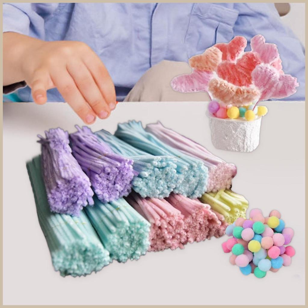 ท่อ Cleaners Craft 200X Fuzzy Craft Wire สําหรับหัตถกรรม 20X ผมลูกบิด Stick Creative School fescanph
