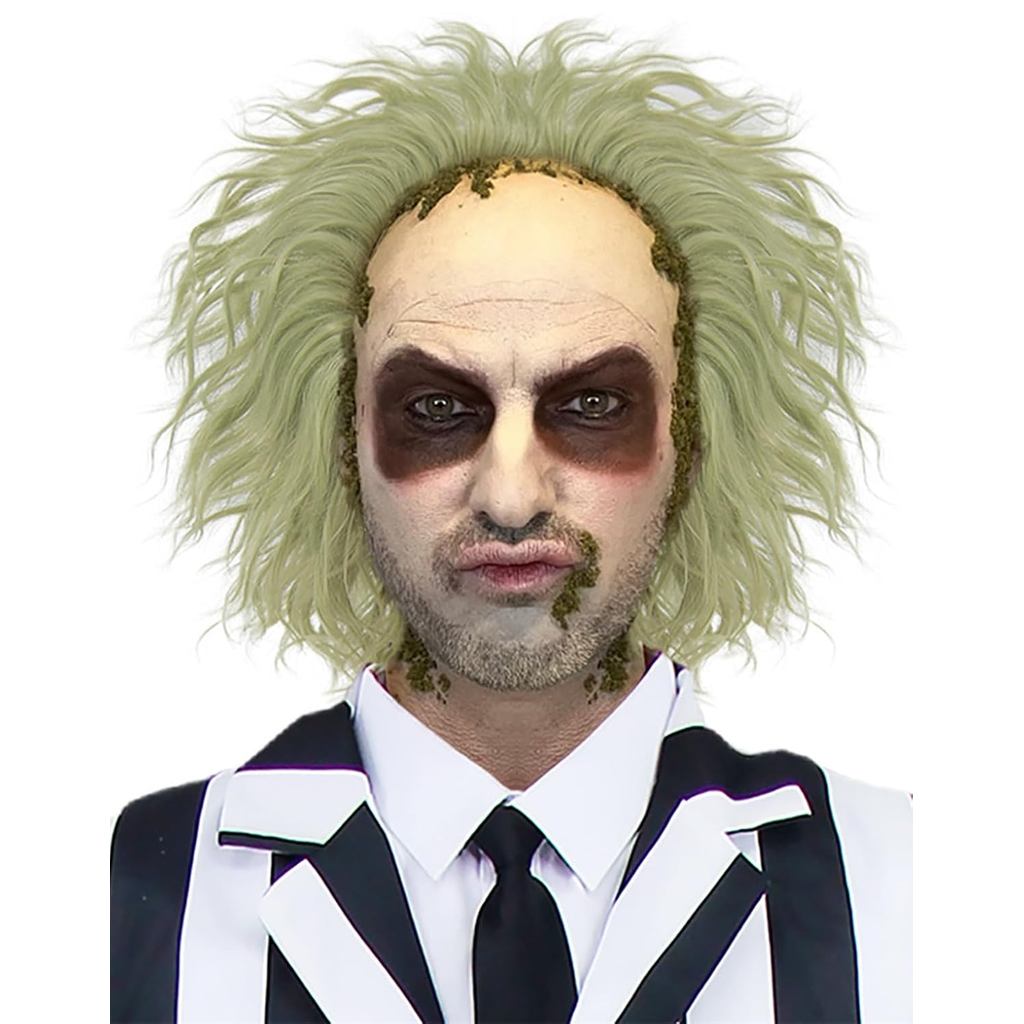 Ruina Mens Green Wig for Scary Halloween Costume Cute Soft Wavy Wigs for Party Cosplay R057