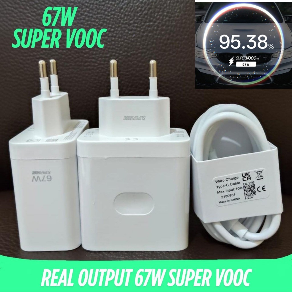 ( 67W ) เครื่องชาร์จ OPPO 67W SUPERVOOC ต้นฉบับ 100% OPPO A78 A77S A98 Reno 5 6 7z 8T 10 11 5G NFC ค