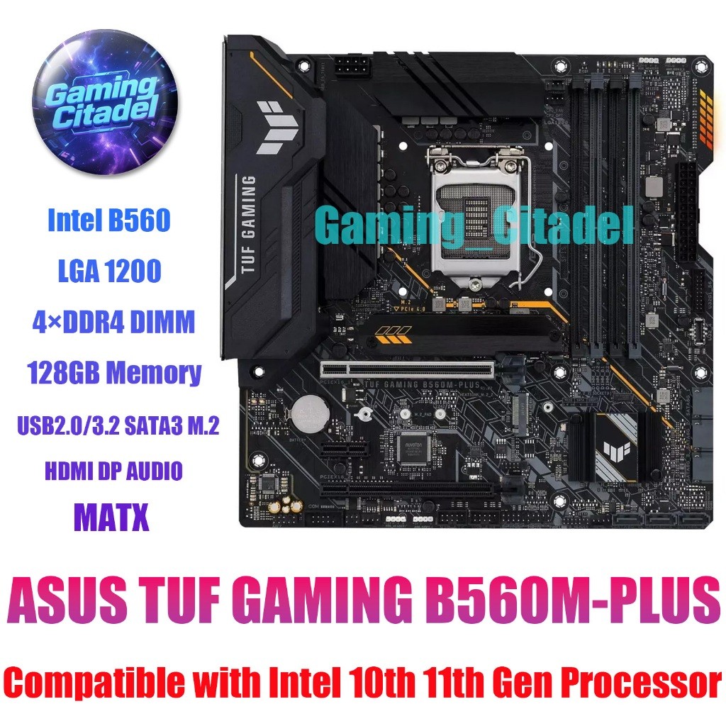 ใช้ ASUS TUF GAMING B560M-PLUS MATX เมนบอร์ด DDR4 B560 ชิปเซ็ตใช้งานร่วมกับ Intel 10th 11th ทดสอบ
