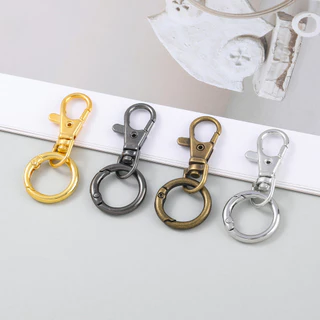 5ชุด ตะขอก้ามปู ตะขอหมา อะไหล่พวงกุญแจ หมุนได้ พร้อมห่วงสปริงกลม สำหรับ DIY และตกแต่งกระเป๋