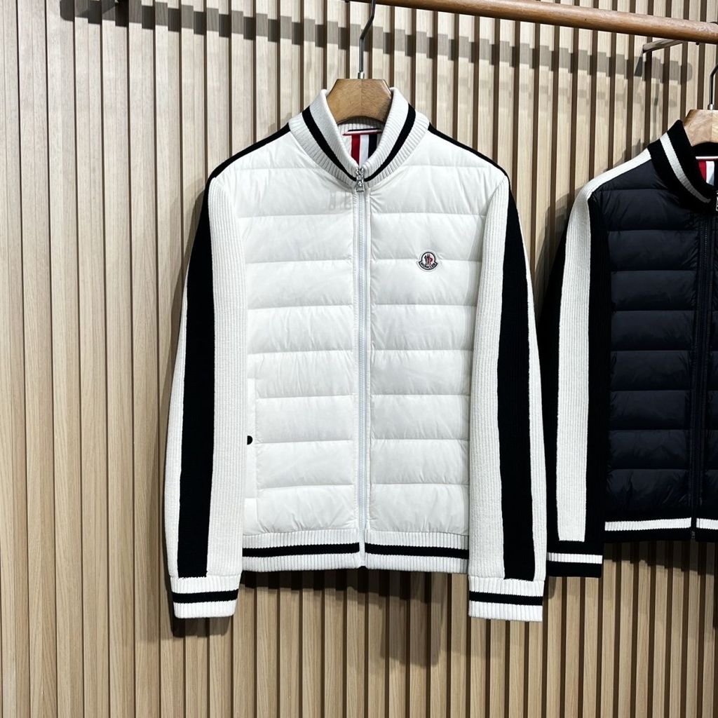 U5T1 Moncle* Men's Lightweight European Winter Autumn Winter Warm Down Jacket Stand Collar Knitted C