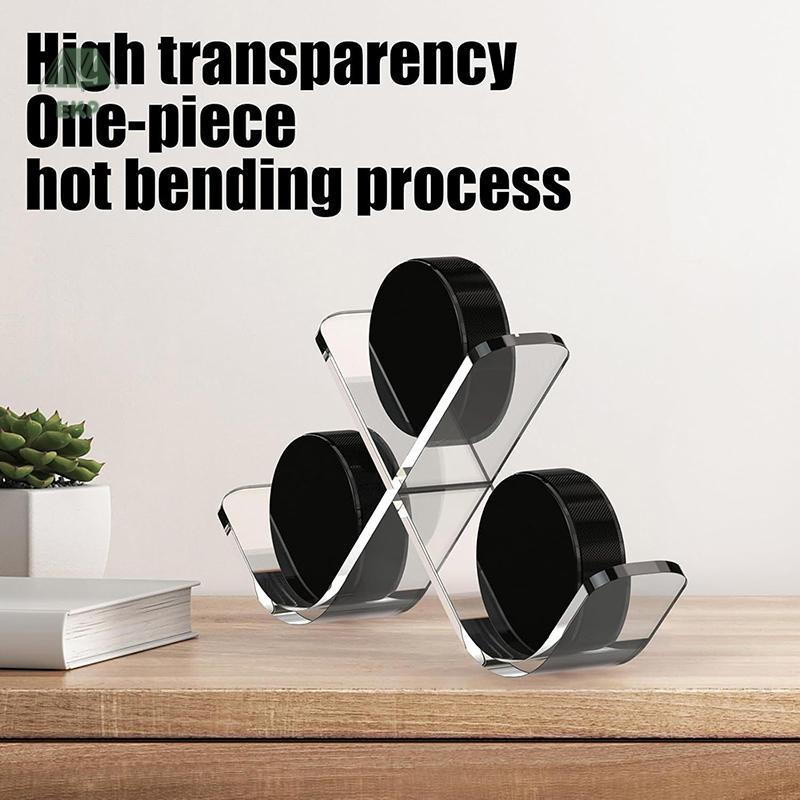 [EKP] Hockey Puck Display Case อะคริลิค Triple Hockey Puck Display Stand กีฬาสําหรับ 3 Pucks Hockey 