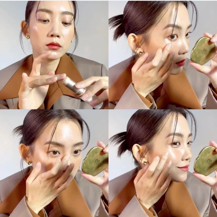 Hince Huisi Hydrating Highlighter Blush ชิ้นเดียว Hydrating Contouring ธรรมชาติ Brightening สามมิติก