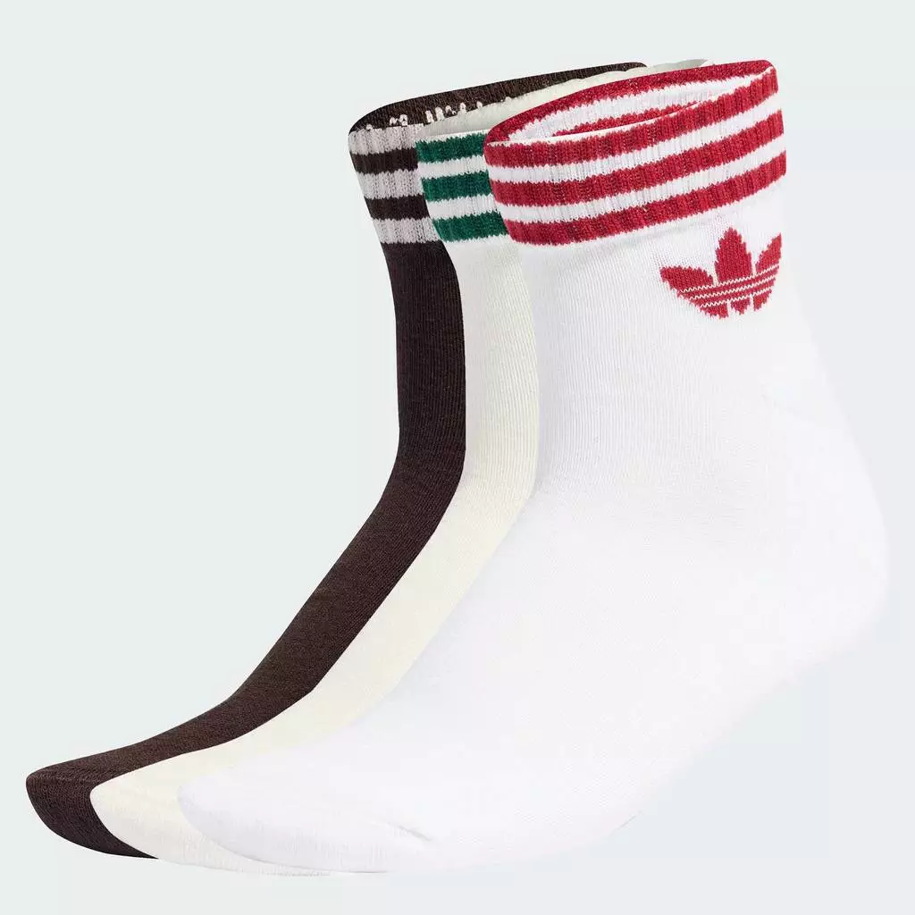 adidas Lifestyle 3-Stripes Ankle Socks 3 Pairs Unisex White KD8257