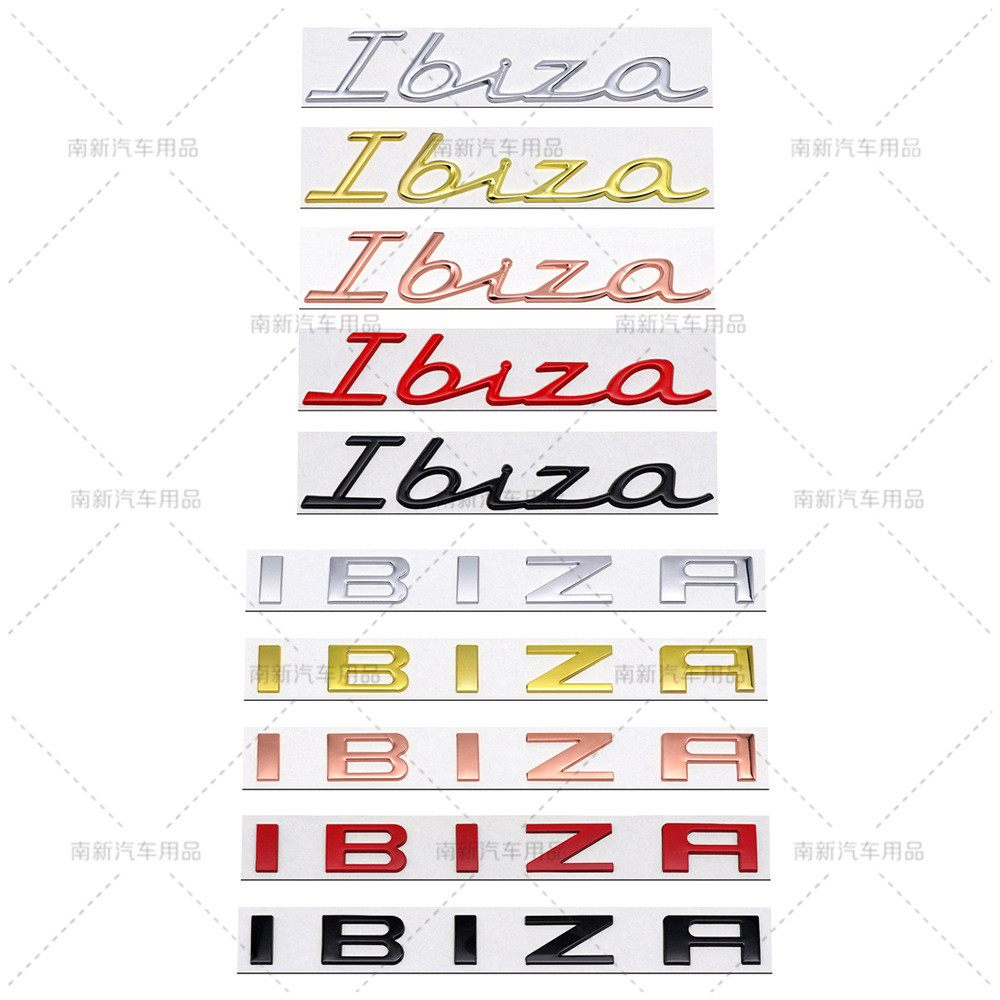 IBIZA ลงฉลากเหมาะสําหรับ SEAT Ibiza สติกเกอร์โลหะในสัญลักษณ์สติกเกอร์รถภาษาอังกฤษ
