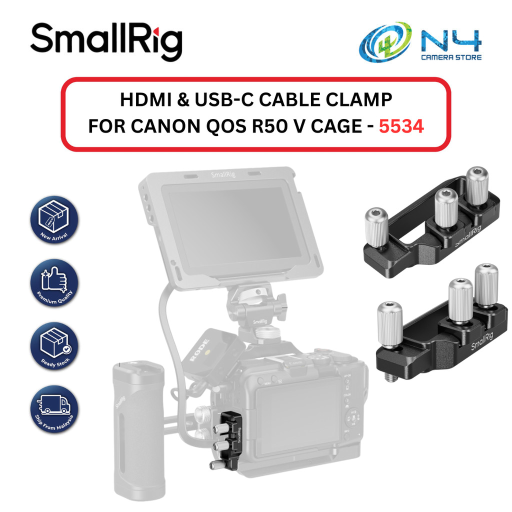 SMALLRIG HDMI & USB-C CABLE CLAMP สําหรับ CANON QOS R50 V CAGE - 5534