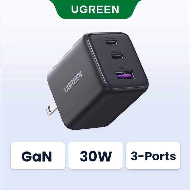 แท้💯 UGREEN GaN 45W 30W 20W USB C Fast Charger Adapter ใช้สำหรับ iPad iPhone 16 15 14 Pro Max Samsun