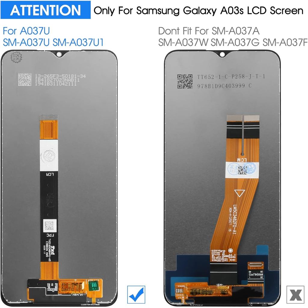 for Samsung Galaxy A03s A037U Screen Replacement SM-A037U LCD Display Touch Screen Digitizer Assembl