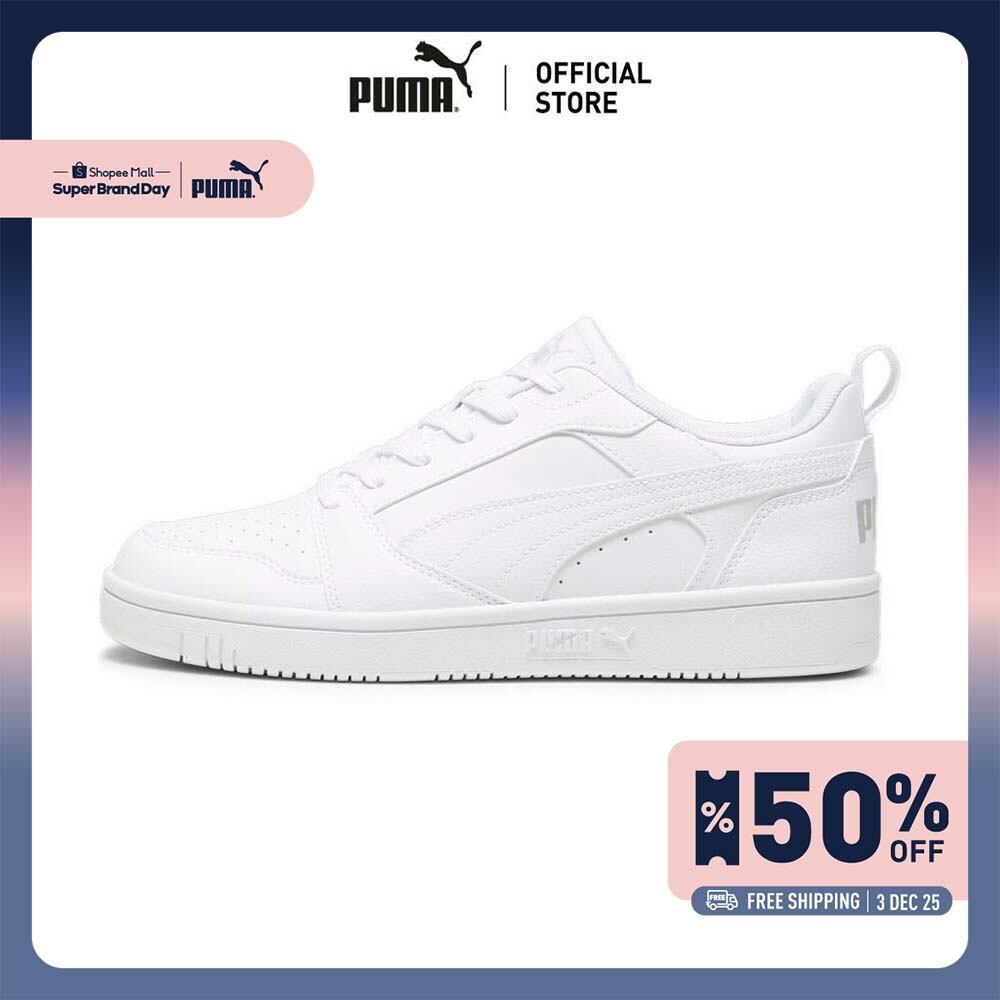 PUMA BASICS - รองเท้าผ้าใบข้อต่ำ Rebound V6 สีขาว - 39232803