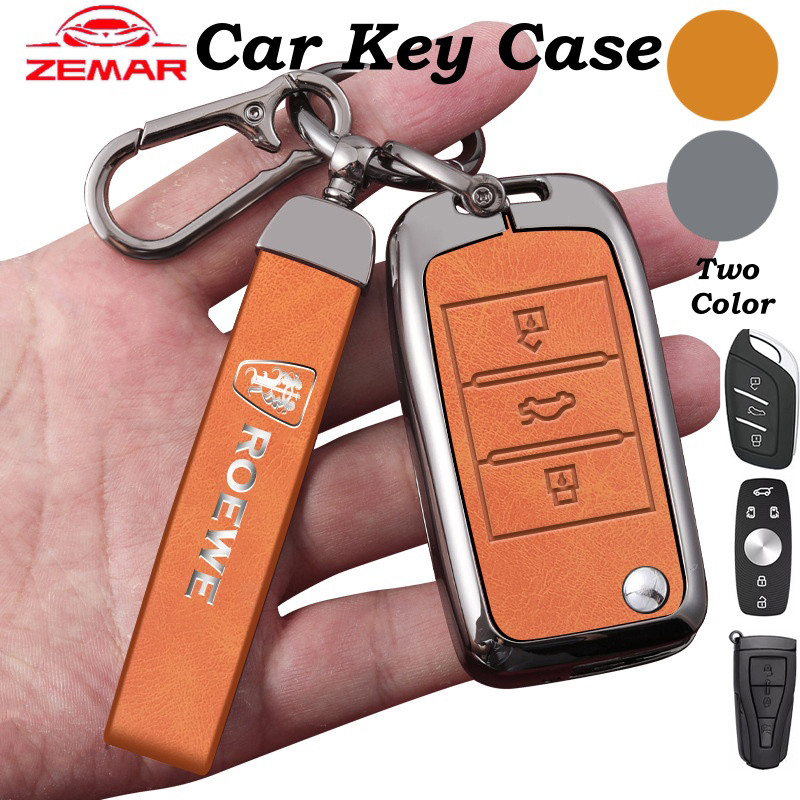 Roewe สังกะสีอัลลอยด์กุญแจรถกรณีสมาร์ทฝาครอบ Anti-fall Protector หัวเข็มขัด Keychian อุปกรณ์เสริมสํา