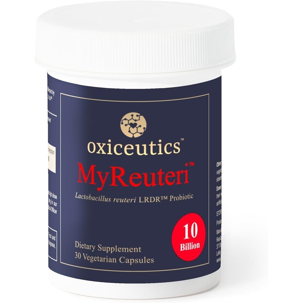 MyReuteri™ 10 Billion CFU Probiotic – Foundational-Strength L. reuteri LRDR™ + FOS Prebiotic – โดย Dr. William Davis – ทําให้ Superfood-Like – แคปซูลผัก 30 แคปซูล