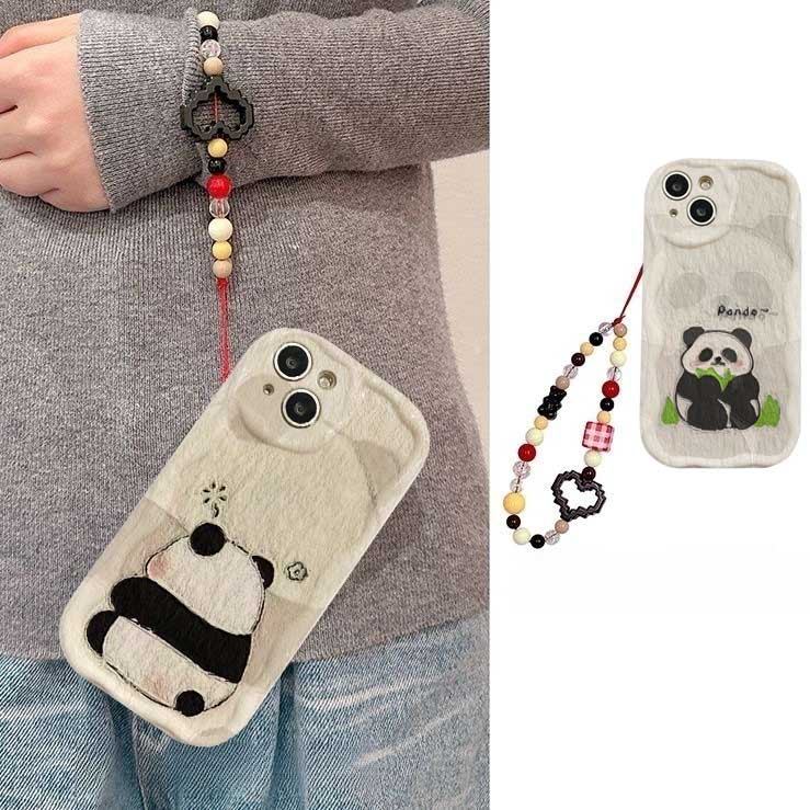 SAMSUNG สําหรับSamsung Galaxy S23 Ultra S21 Plus S23FE S21FE S20FE F06 การ์ตูน 3D Pandaหูข้อมือน่ารั