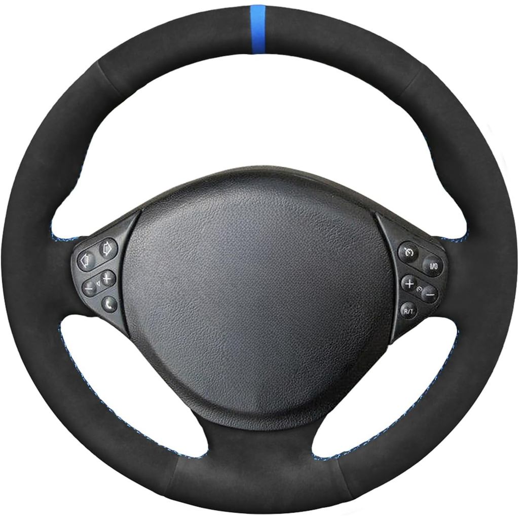 MEWANT Hand-Stitched สีดําหนังนิ่มพวงมาลัยสําหรับ BMW 5 Series E39 1999 2000 2001 / M3 1998-1999 / Z