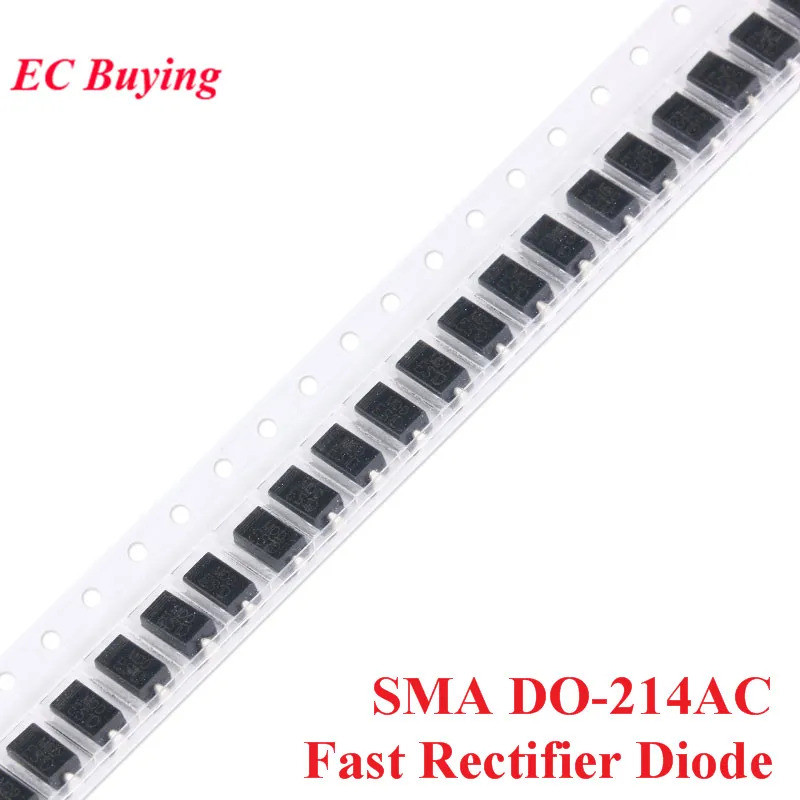 100pcs SMA DO-214AC SMD พื้นผิว Fast Rectifier ไดโอด ES1D ES1G ES1J ES2G ES2J RS1G RS1J RS1M RS2M RS1D