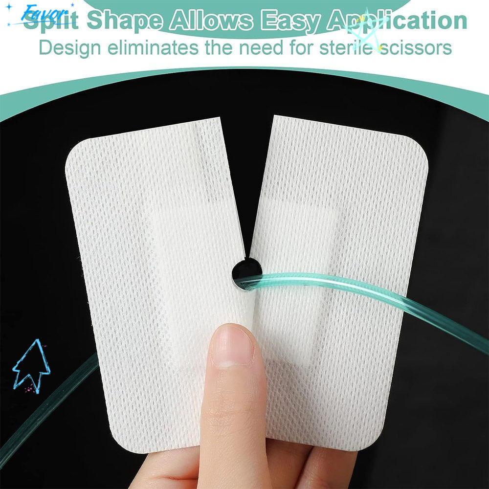 FAVOR 10pcs Feeding Tube Pad, อุปกรณ์ไตเทียมผ้าพันแผลแผล Chest Catheter Cover, เปลี่ยนไตเทียม Gtube 