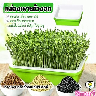 SMART กล่องเพาะถั่วงอก ถาดเพาะต้นอ่อน ไม่ต้องใช้ดิน นำกลับมาใช้ใหม่ได้ สำหรับมือใหม่ 1ชุด bean sprouts tray