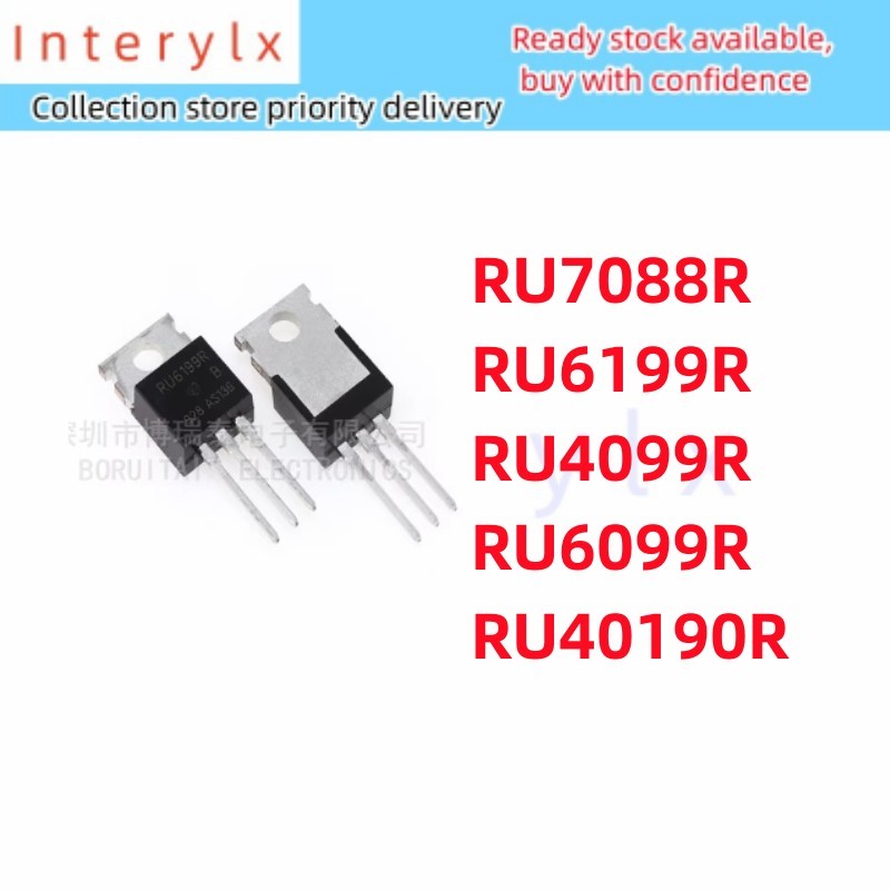 2 ชิ้น/ล็อต RU7088R RU6199R RU4099R RU6099R RU40190R RU7088 RU6099 In-line TO-220 รถยนต์ไฟฟ้าอินเวอร