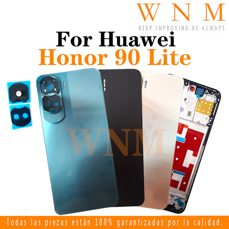 สําหรับ Honor 90 Lite CRT-NX1 LCD กรอบด้านหน้า Bezel ฝาหลังแบตเตอรี่ + กรอบกลาง + อะไหล่กรอบกล้องด้านหลังกรณีที่อยู่อาศัยศูนย์แชสซี + ปุ่ม