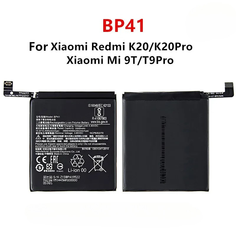 BP41 4000mAh Battery For Xiaomi Redmi K20 K20 Pro / Xiaomi Mi 9T T9 Pro BP41 Replacement Batteries