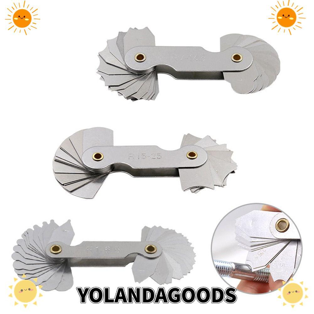 YOLANDAGOODS1 16 ชิ้น/เซ็ต Radius Gauge วัด Gage เครื่องกลึงเครื่องมือ Radius Fillet Gauge ตัวอย่าง 