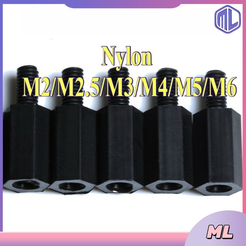 คอไนลอนหกเหลี่ยมหัวเดียว, คอลัมน์แยก, คอลัมน์รองรับ, คอลัมน์สเปเซอร์, สกรูแกนพลาสติก M2/M2.5/M3/M4/M