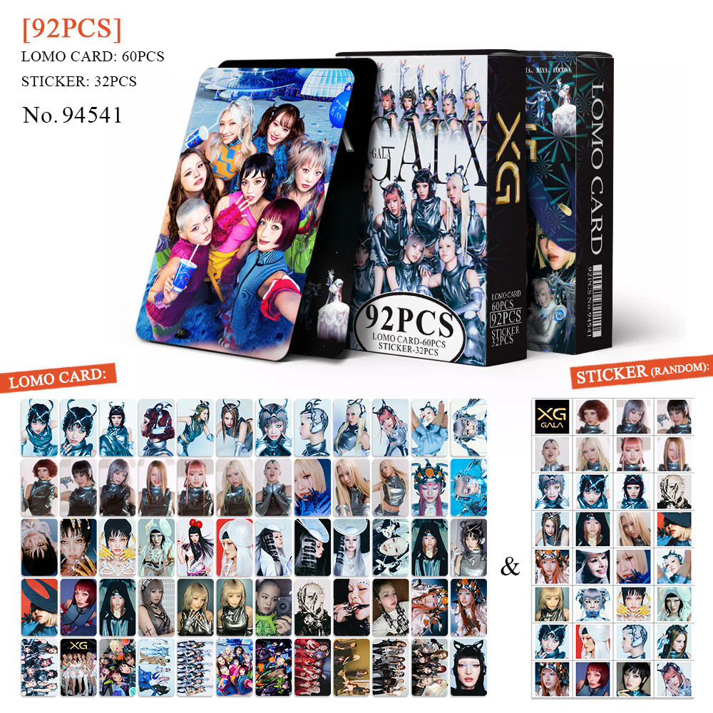92 ชิ้น/กล่อง XG IYKYK AWE Photocards WOKE UP สติ๊กเกอร์ใหม่ DNA GRL GVNG SHOOTING STAR LEFT RIGHT ก