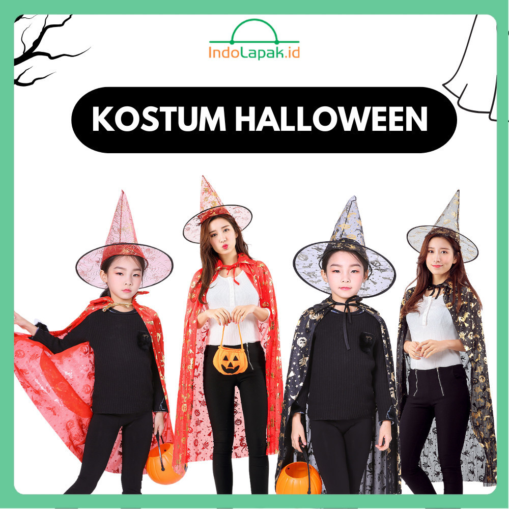 INDOLAPAK (TPH01)ฮาโลวีนเครื่องแต่งกายเสื้อคลุมชุดเด็ก/แม่มดเครื่องแต่งกายแม่มดตัวช่วยสร้างคอสเพลย์/