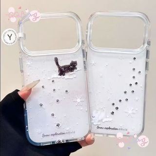 เคสไอโฟน17 13 สำหรับ IPhone 17 13 Air 16 12 15 11 14 Pro Max 15 14 16 Plus ลูกแมวหิมะ คู่รักเกล็ดหิมะ เคส imd ใหม่