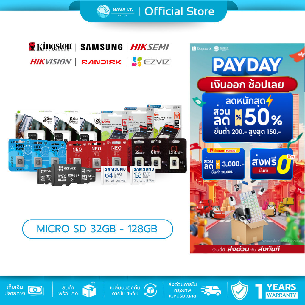 🛵มีส่งด่วน💨 KINGSTON ไมโครเอสดีการ์ด SDCS2 EVO PLUS NEO HOME MICRO SD CLASS 10