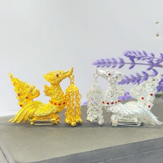 หงส์ อุปกรณ์ DIYสร้อยสังวาลย์ หงส์มีกุหลาบทองคำสีทองสีเงิน