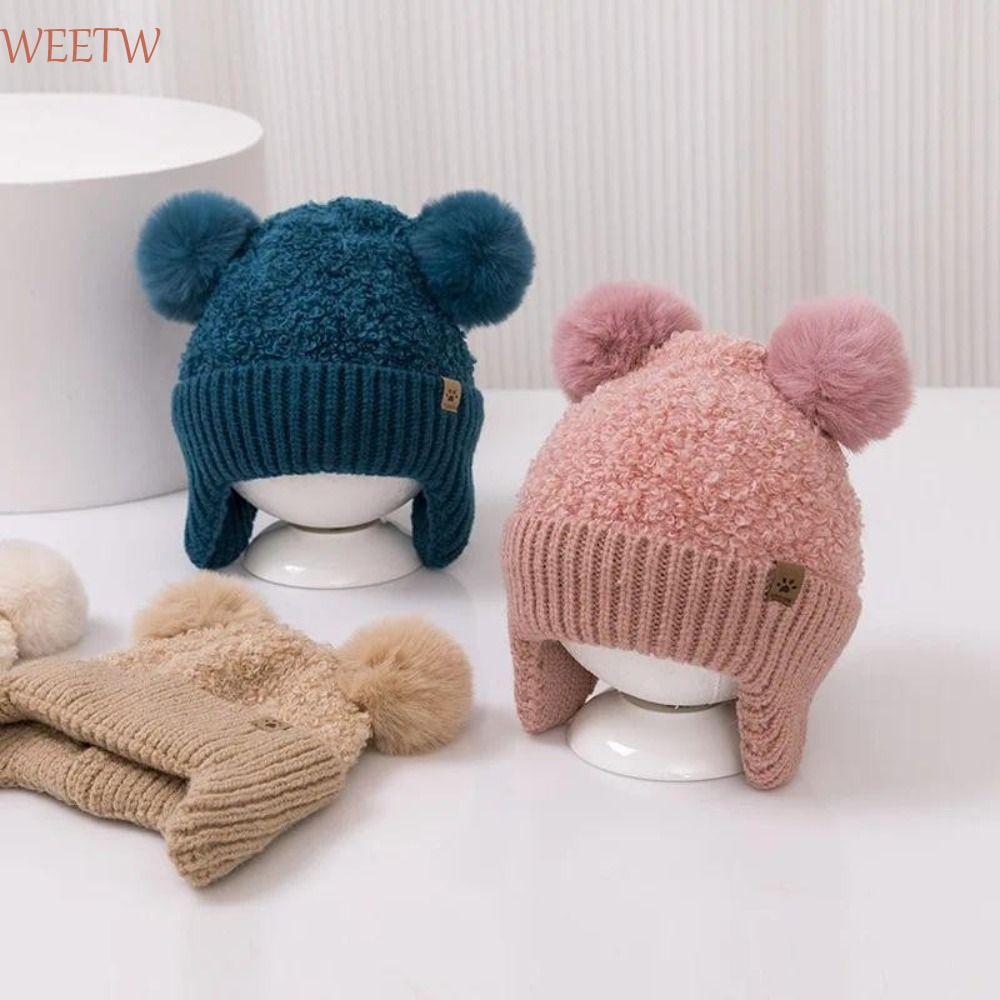 หมวกเด็กป้องกันลม WEEKW - น่ารักและอบอุ่น สีทึบ