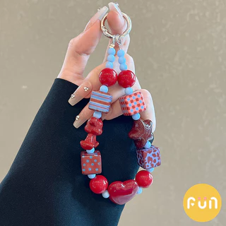 แฟชั่นรูปหัวใจหมีดาวห่วงโซ่โทรศัพท์มือถือสากลกล้องเชือกเส้นเล็กอุปกรณ์ตกแต่งพวงกุญแจจี้สายรัดข้อมือป้องกันการสูญหาย