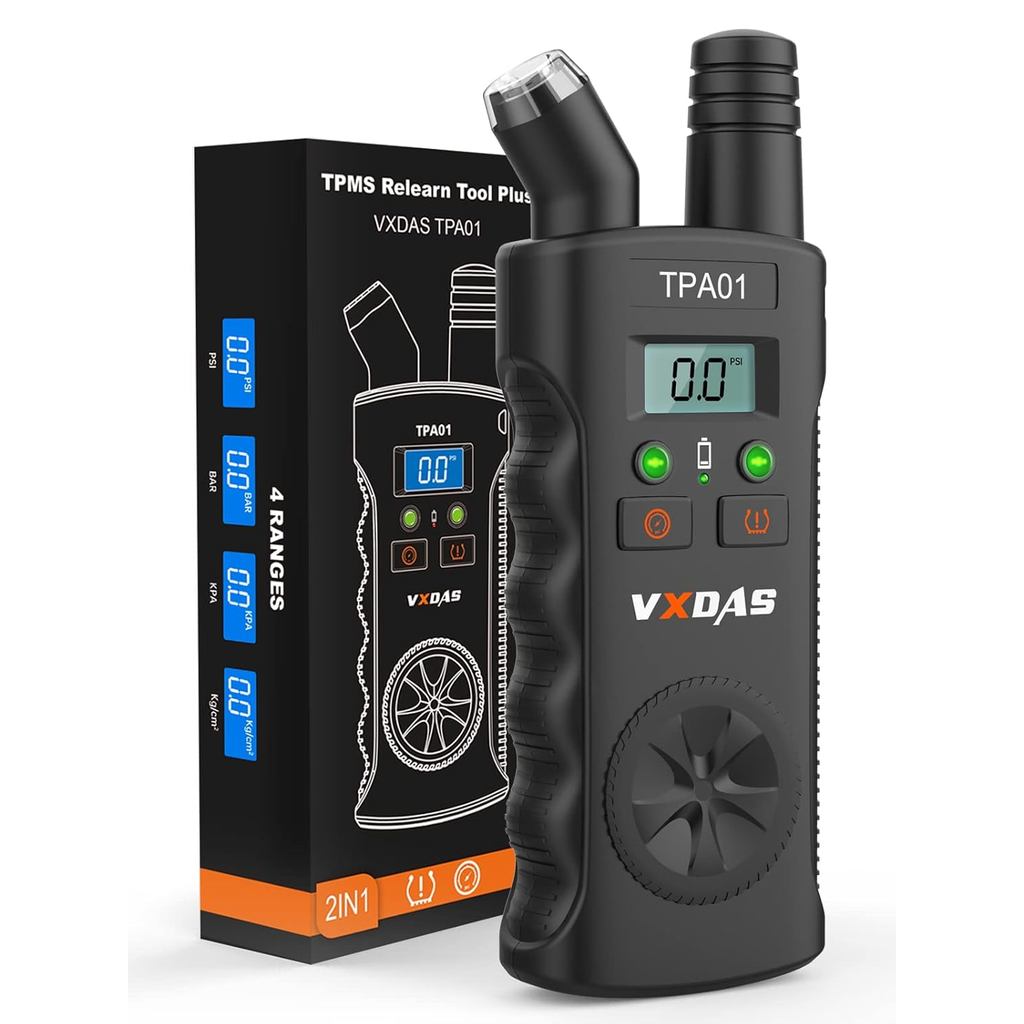 VXDAS TPA01 TPMS Relearn Tool for GM Plus Digital Tire Pressure Gauge 150 PSI Tire Sensor Reset Tool