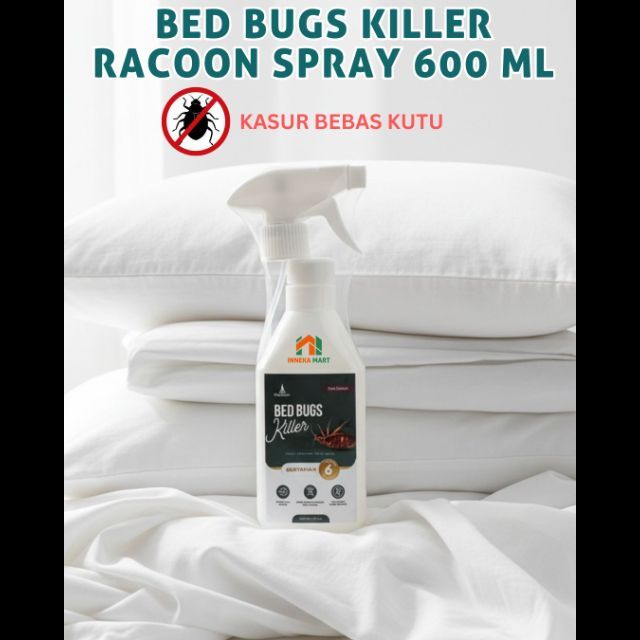 Racoon Bed Bugs Killer Spray 600ml - แมลงเตียง, แมลงเตียง, มด, เตียง Racoon, พิษควบคุมศัตรูพืช