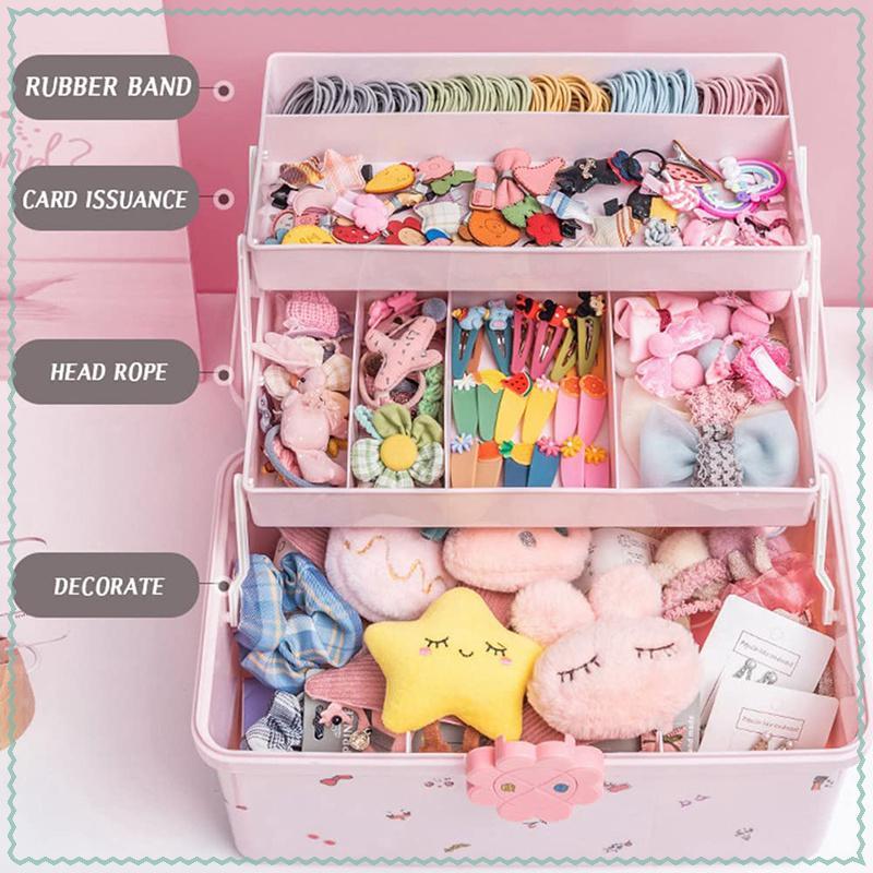 Mha】กล่องเก็บอุปกรณ์เสริมสำหรับผมแบบพกพากิ๊ปติดผมมีเชือกรัดศีรษะสำหรับเด็กสายรัดยางกระเป๋าใส่เครื่อง