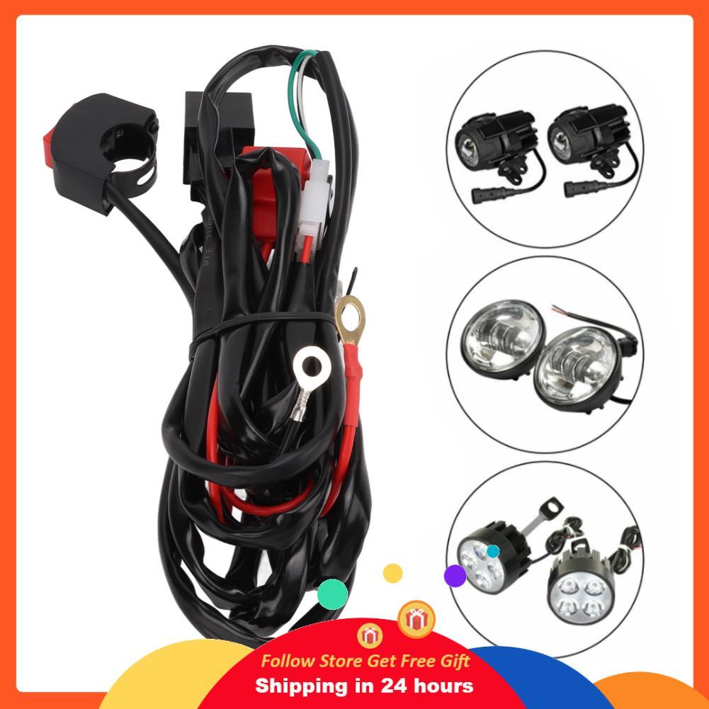 Skejnojj ชุดสายไฟ LED Akozon 12V รถจักรยานยนต์ทำงานสวิทช์ไฟ 40A รีเลย์สำหรับ 9?32V Dirt Bikes ATV ไฟ