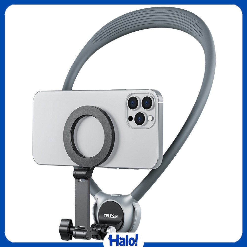 TELESIN ที่วางคอสําหรับกล้อง HP พร้อมที่วางโทรศัพท์แบบแม่เหล็ก - P2-HNB-02-GY