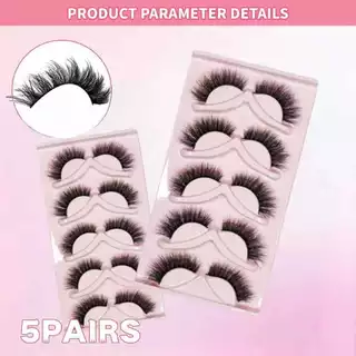 5 คู่ขนตาปลอม/กล่อง Eyelash Extension D ม้วน DIY Reuse ที่บ้านคริสต์มาสฮาโลวีนเวทีแต่งหน้า ขนตาปลอม 3D อ่อนนุ่มแล